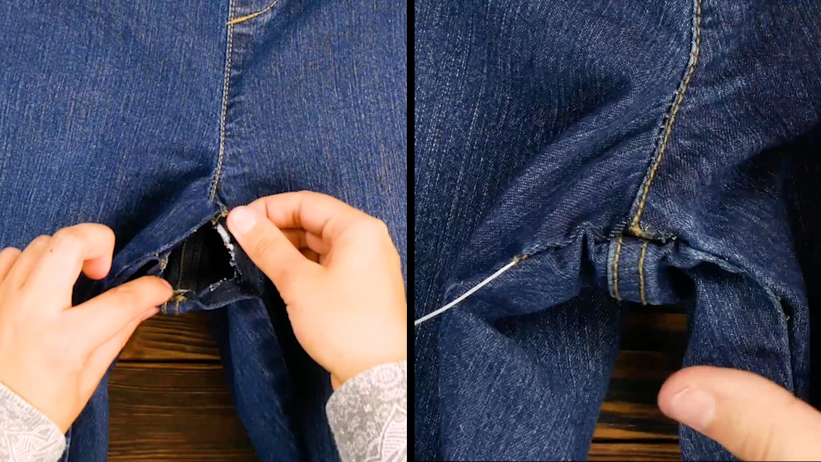 recoudre un trou dans un jean