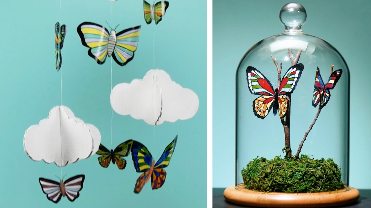 papillons en plastique