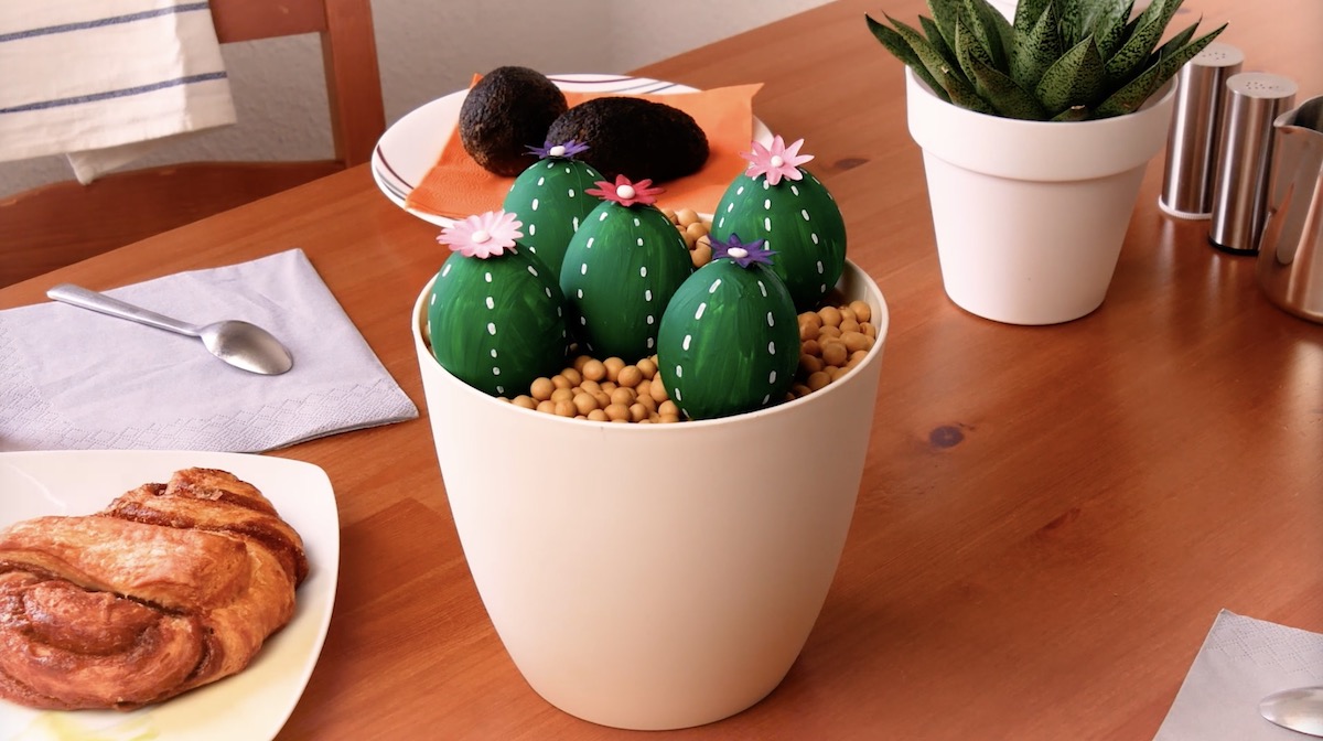 œufs décorés en cactus terminés