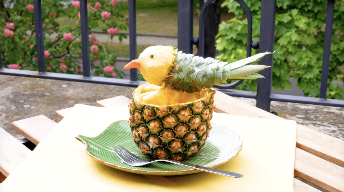 mettre l'oiseau sur l'ananas
